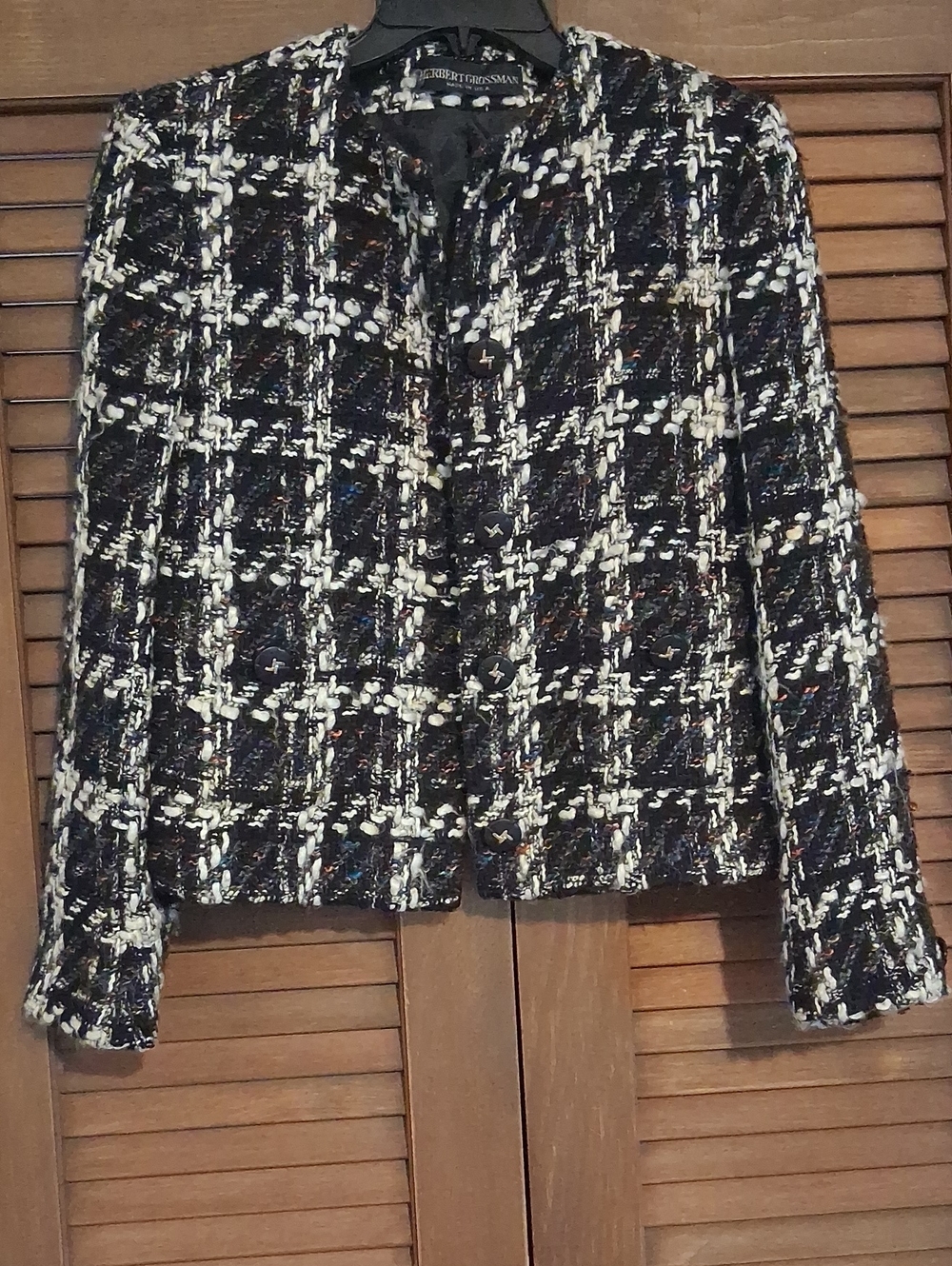 Authentic And Rare Vintagr Herbert Grassman Tweed Wool ILGWU Size 6